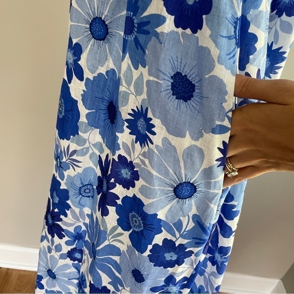 Dissh Linen Lori Bloom Maxi Dress size US 2 Blue Floral - Picture 6 of 10